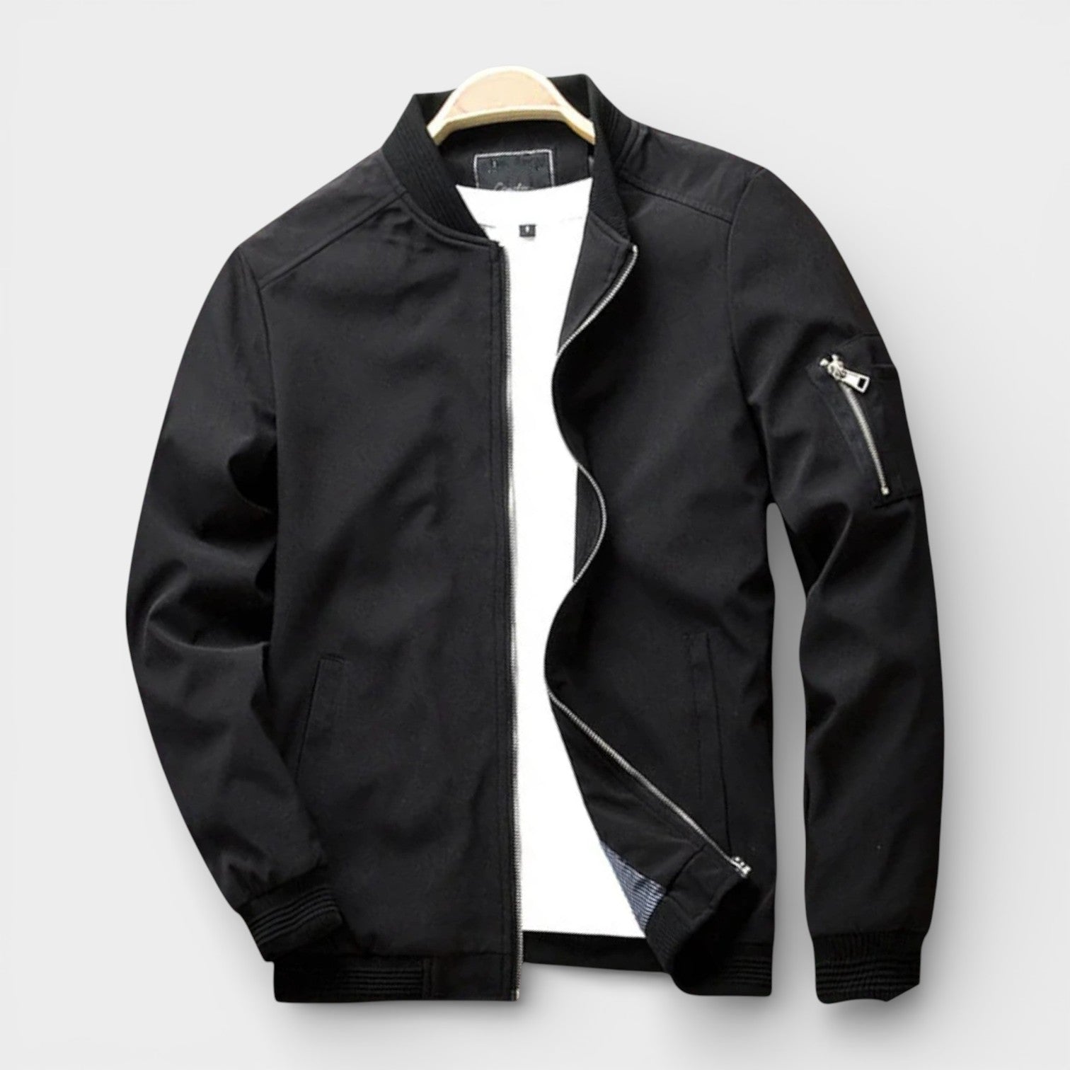 Men’s Classic Bomber Jacket Wind-Resistant Casual Outerwear