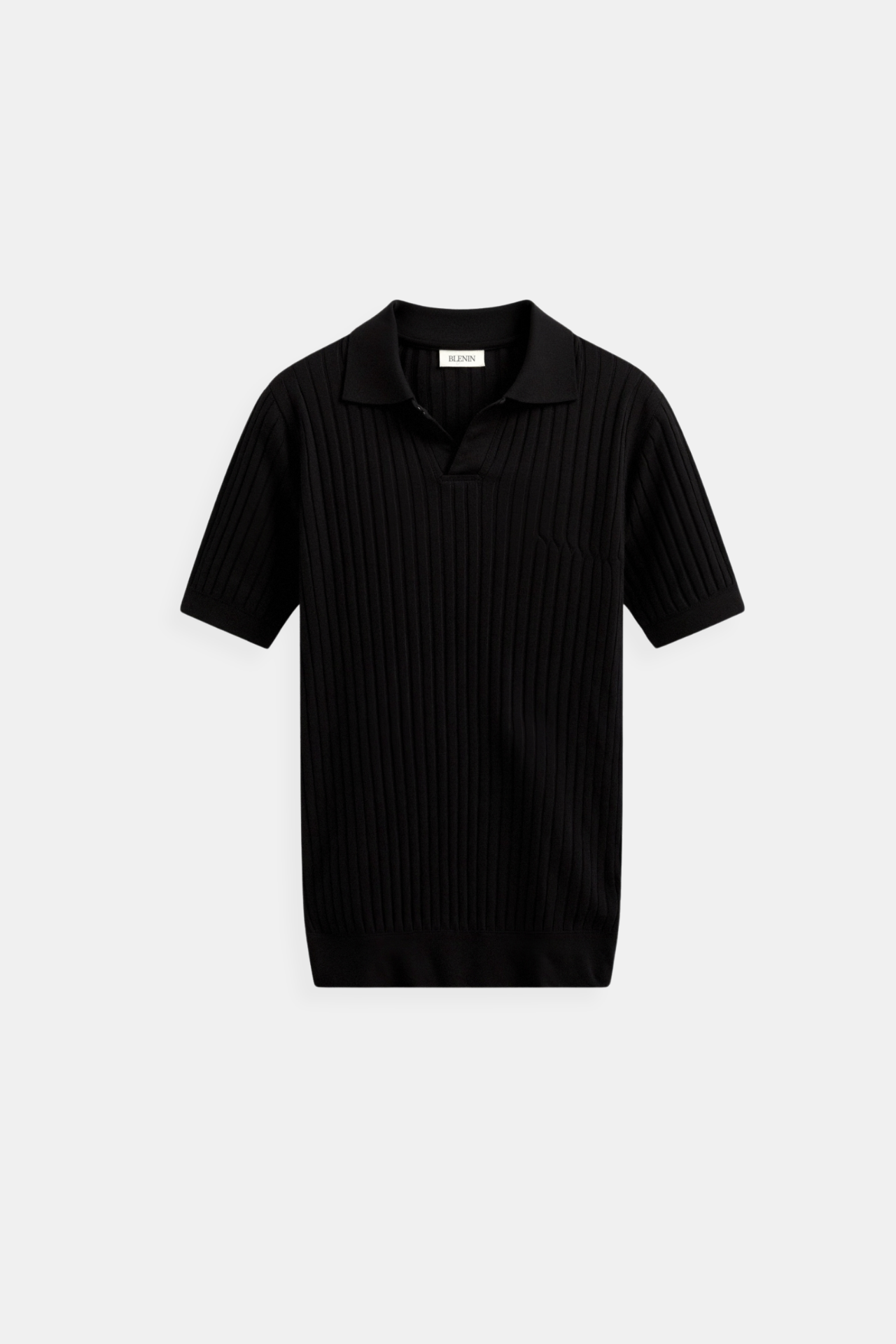 Men's Ribbed Short Sleeve Polo Shirt Elegant Timeless Design