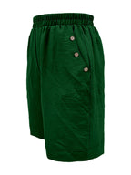 Plus Size Women's Elegant Vacation Shorts with Button Detail