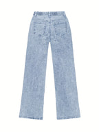 Women's High Waist Tummy Control Straight Leg Jeans