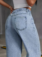 Women's High Waist Tummy Control Straight Leg Jeans
