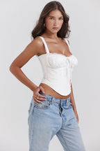 Women's Elegant Lace Corset Top Laced Bustier Shirt