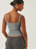 Women's Casual Ribbed Tank Top Round Neck Sleeveless Shirt