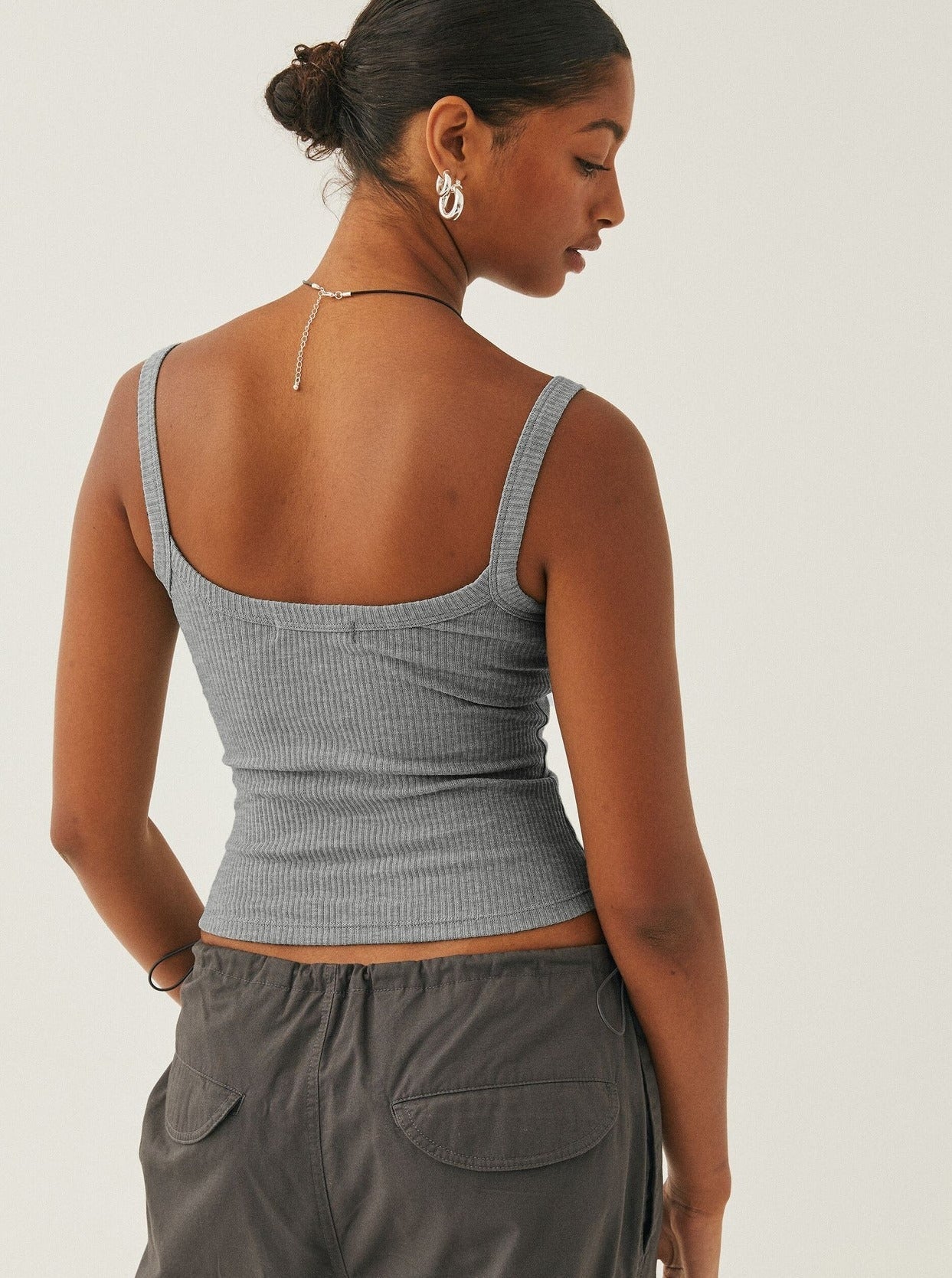 Women's Casual Ribbed Tank Top Round Neck Sleeveless Shirt