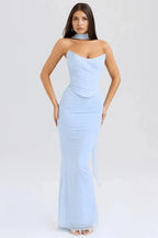 Women’s Strapless Mesh Corset Mini Dress Elegant Bodycon Fit