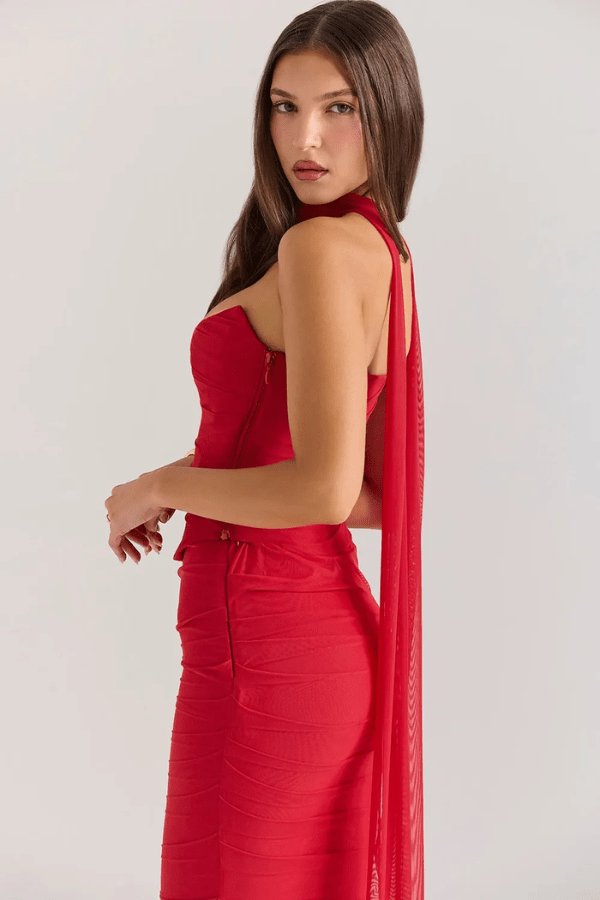 Women’s Strapless Mesh Corset Mini Dress Elegant Bodycon Fit