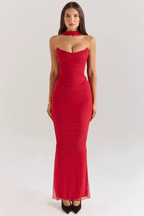 Women’s Strapless Mesh Corset Mini Dress Elegant Bodycon Fit