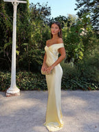 Women's Backless Satin Maxi Dress Full Length Evening Wear