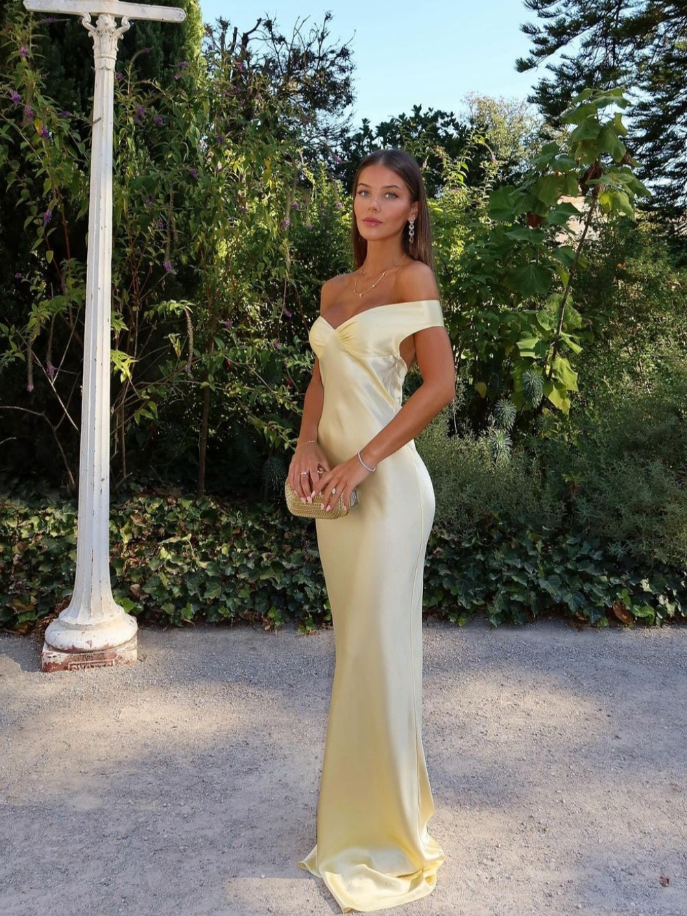 Women's Backless Satin Maxi Dress Full Length Evening Wear