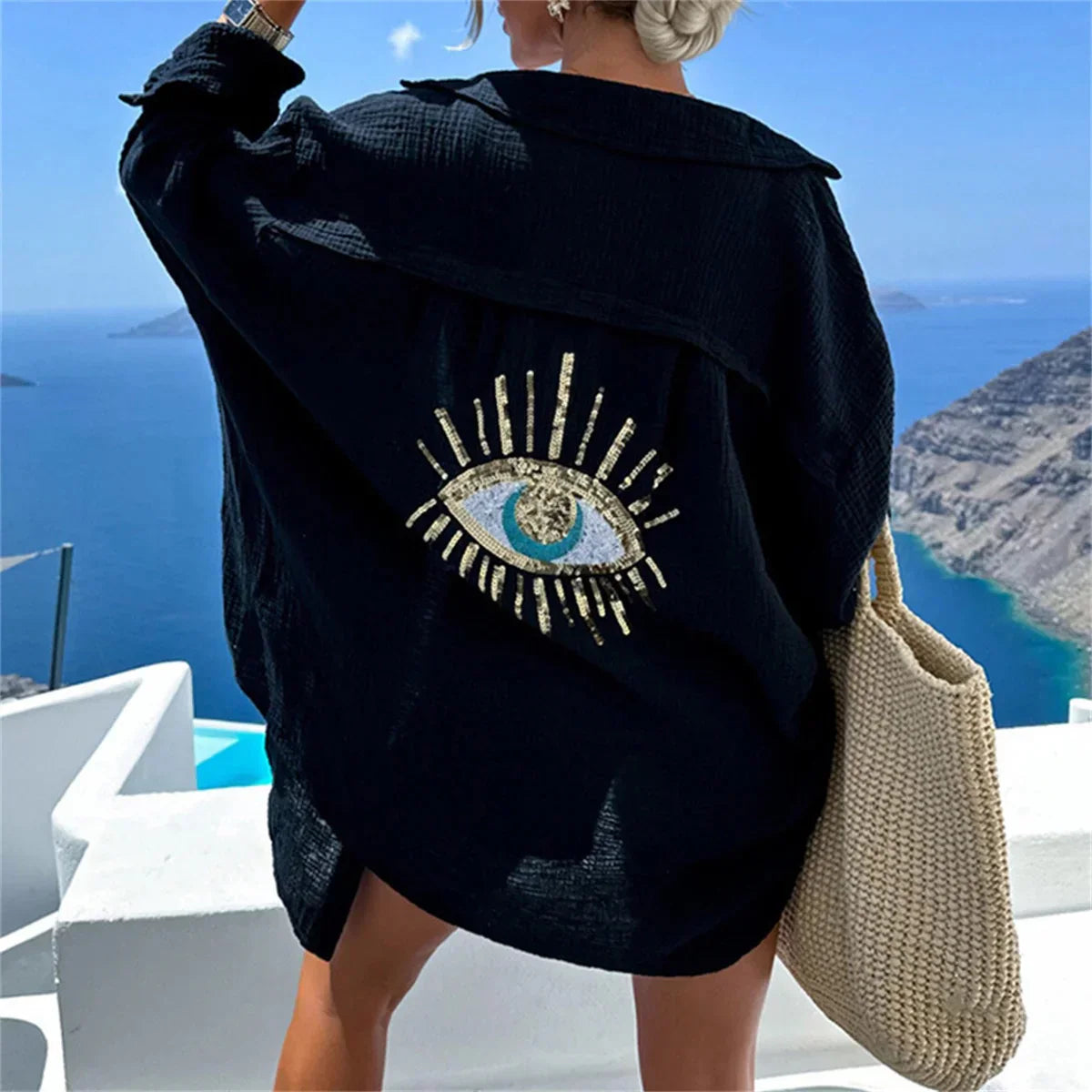 Women's Lightweight Bohemian Oversized Blouse Summer Top