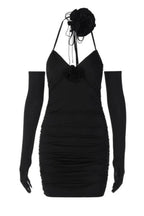 Women's Ruched Bodycon Dress Luxurious Italian Jersey Ensemble