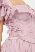 Women’s Chiffon Co Ord Set Elegant Corset Fit for Wedding