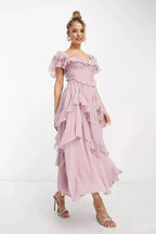 Women’s Chiffon Co Ord Set Elegant Corset Fit for Wedding