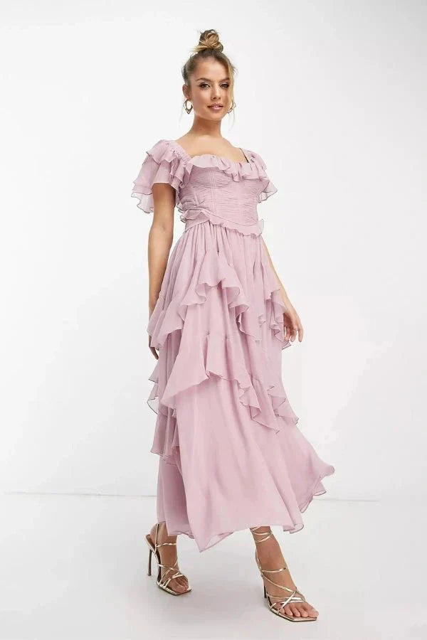 Women’s Chiffon Co Ord Set Elegant Corset Fit for Wedding