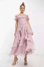 Women’s Chiffon Co Ord Set Elegant Corset Fit for Wedding