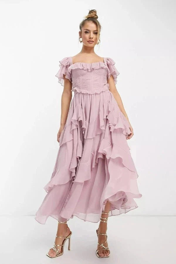 Women’s Chiffon Co Ord Set Elegant Corset Fit for Wedding