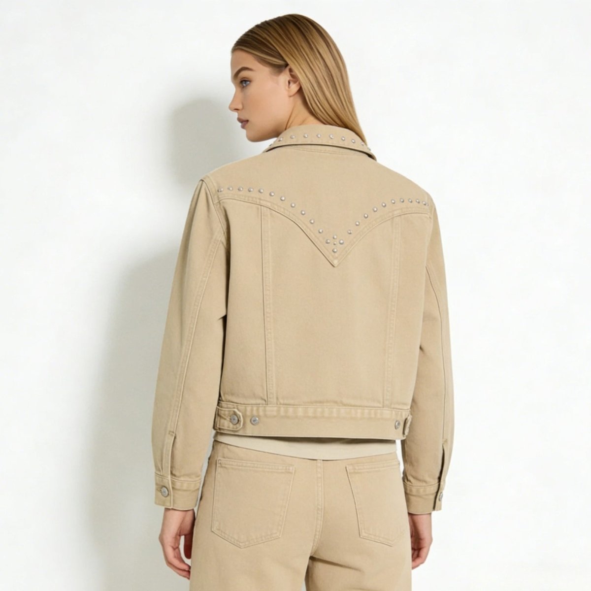 Women’s Studded Denim Jacket Western Classic Fit