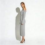 Women's Bodycon Midi Dress Asymmetric Sleeve Elegant Fit