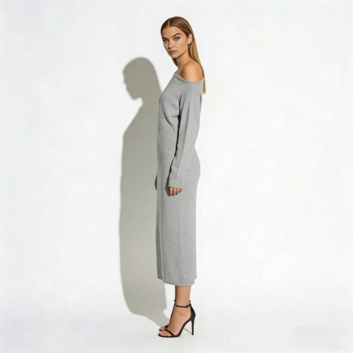 Women's Bodycon Midi Dress Asymmetric Sleeve Elegant Fit