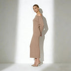 Women's Bodycon Midi Dress Asymmetric Sleeve Elegant Fit
