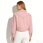 Women’s Studded Denim Jacket Western Classic Fit