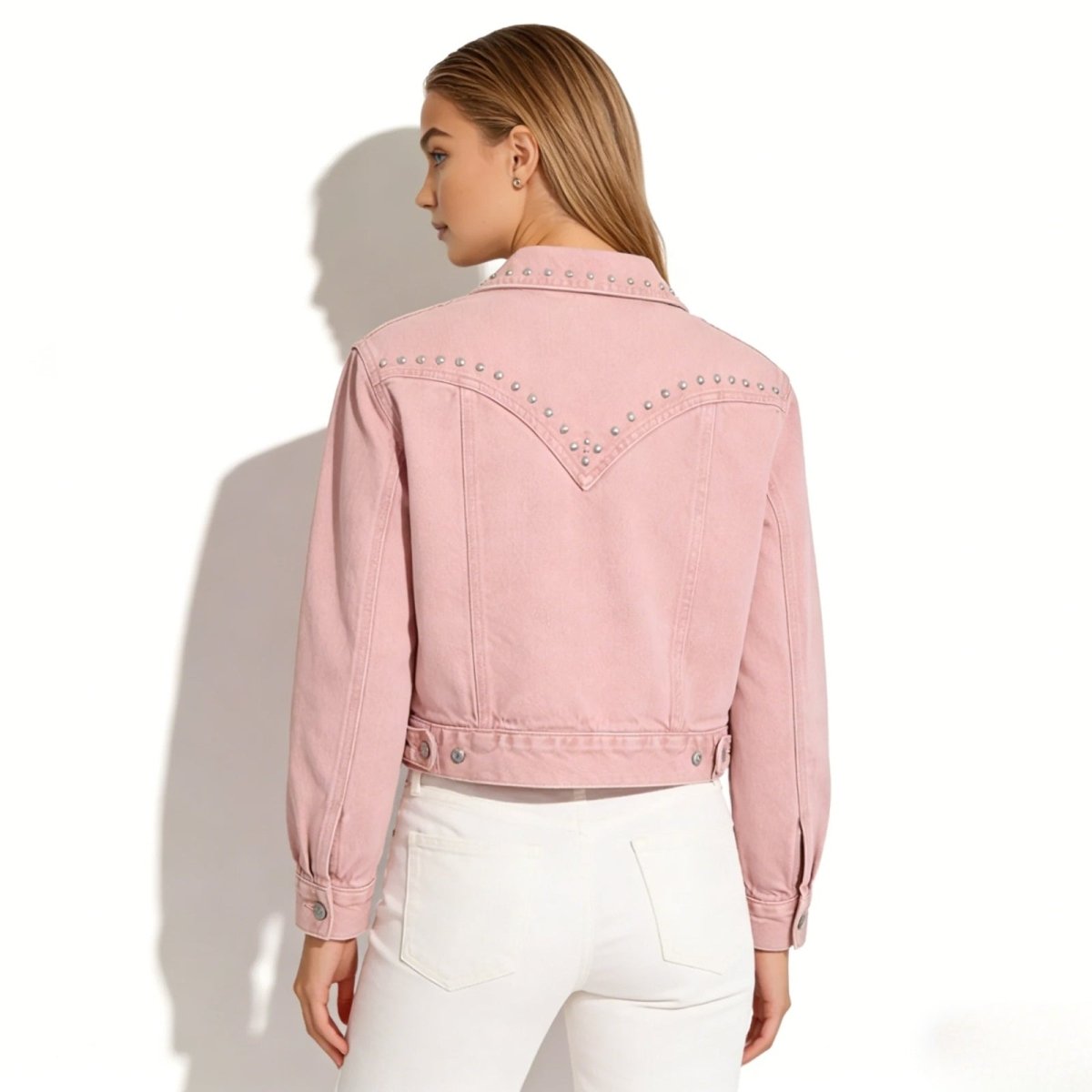 Women’s Studded Denim Jacket Western Classic Fit