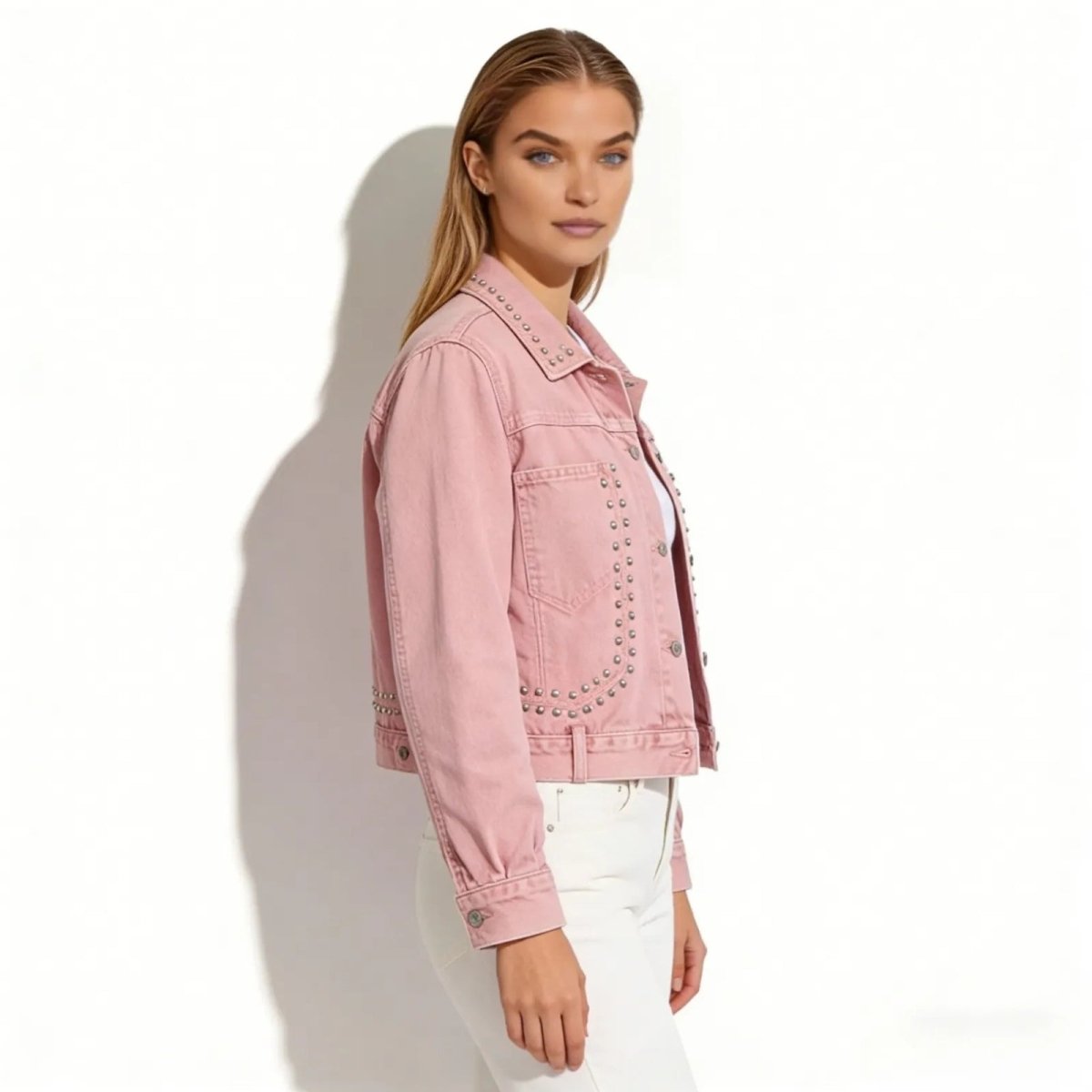 Women’s Studded Denim Jacket Western Classic Fit