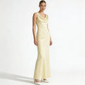 Women’s Satin Evening Gown Elegant Backless Maxi Fit