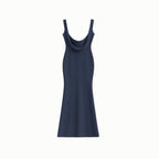 Women's Satin Midi Dress Cowl Neck Elegant Evening Fit