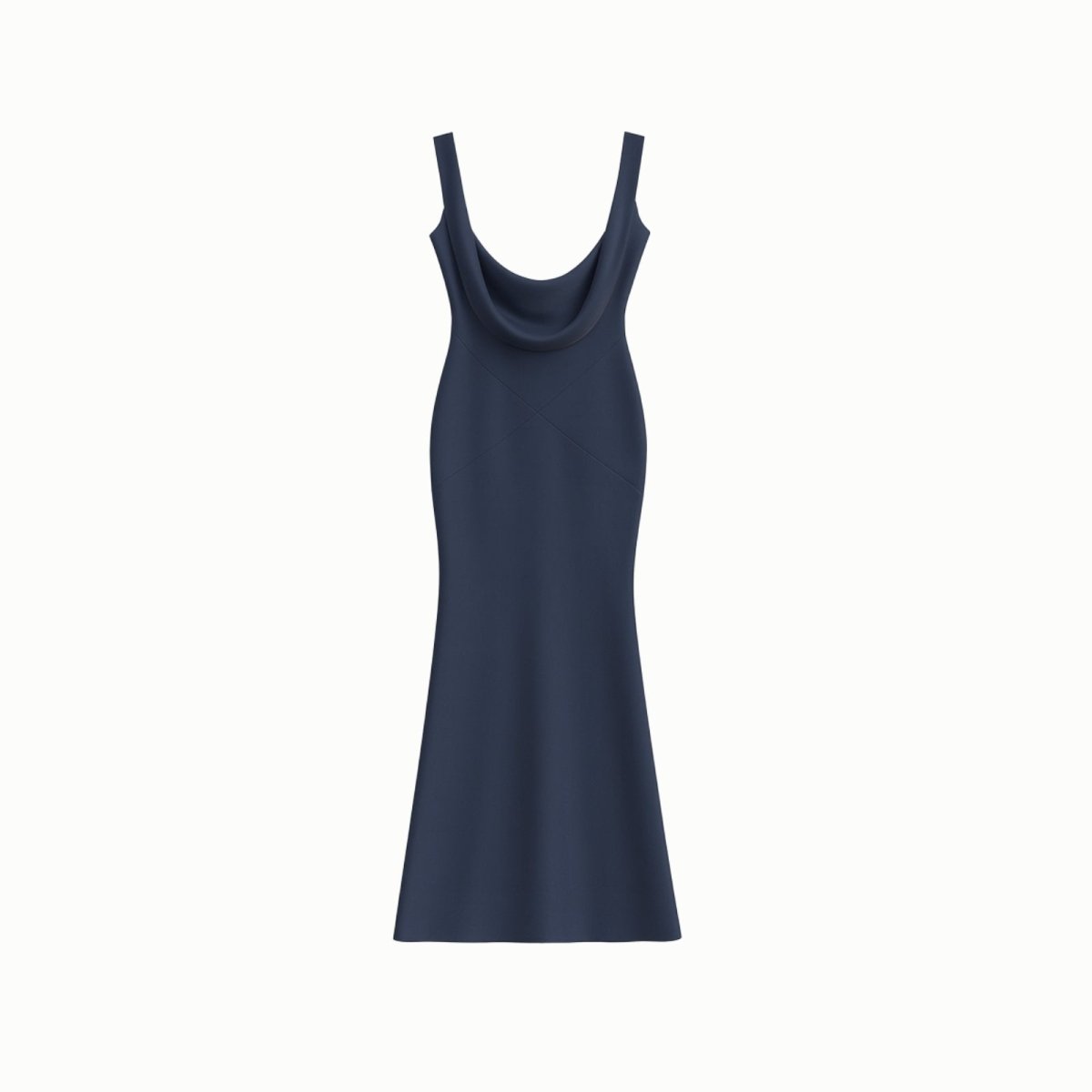 Women's Satin Midi Dress Cowl Neck Elegant Evening Fit
