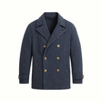 Men's Cotton Peacoat Double Breasted Classic Midweight Jacket