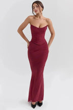 Women’s Strapless Mesh Corset Mini Dress Elegant Bodycon Fit