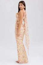 Women’s Strapless Mesh Corset Mini Dress Elegant Bodycon Fit
