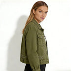 Women’s Studded Denim Jacket Western Classic Fit