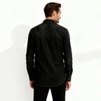 Men’s Western Denim Shirt Slim Fit Snap Front