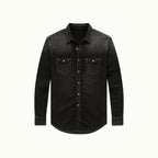 Men’s Western Denim Shirt Slim Fit Snap Front
