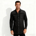 Men’s Western Denim Shirt Slim Fit Snap Front