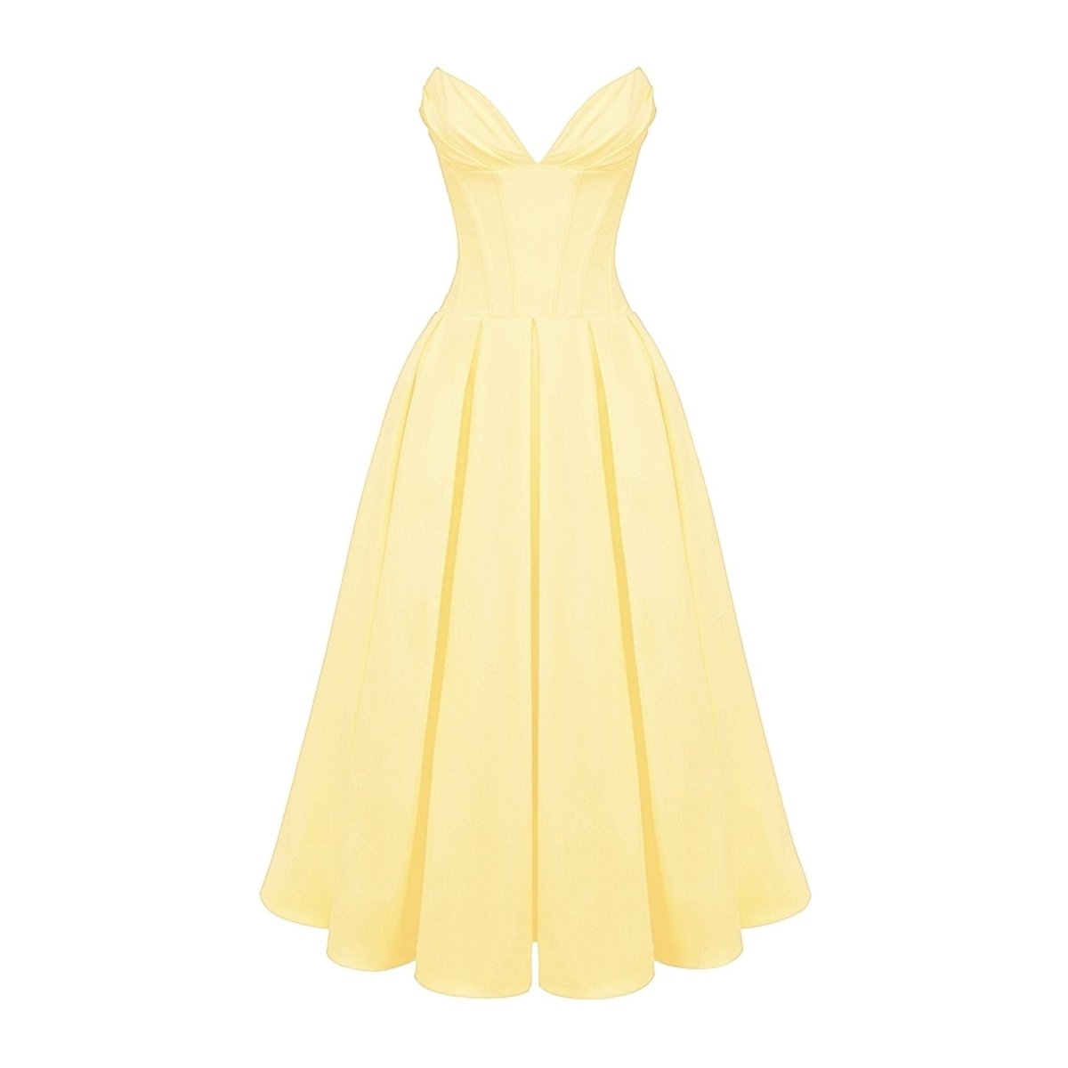 Women’s Corset Midi Dress Elegant Pleated Fit