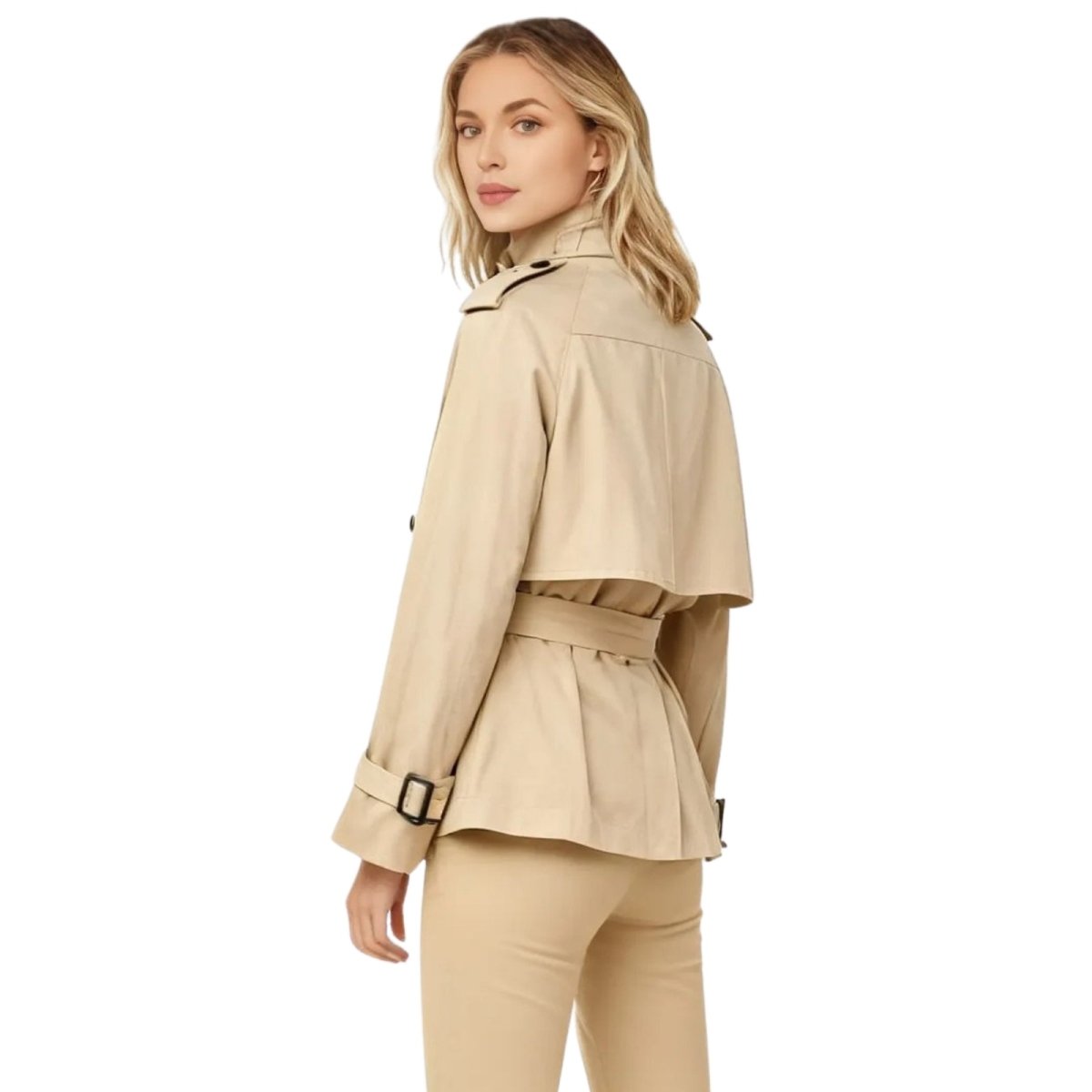 Women’s Cropped Trench Jacket for Spring Everyday Wear