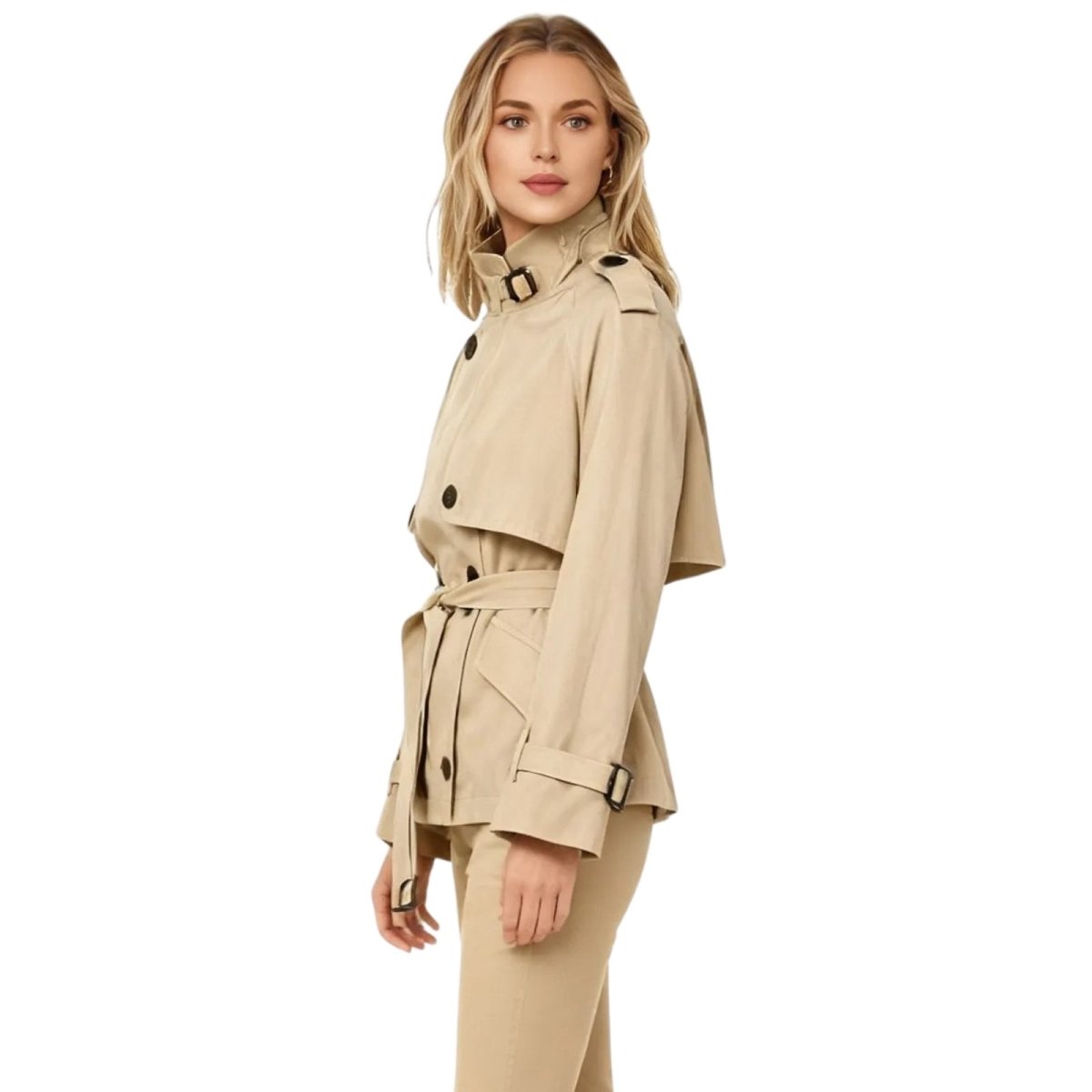 Women’s Cropped Trench Jacket for Spring Everyday Wear