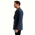 Men's Cotton Peacoat Double Breasted Classic Midweight Jacket
