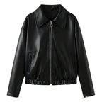 Women’s Premium Vegan Leather Jacket Timeless Cropped Fit