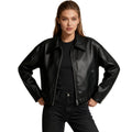 Women’s Premium Vegan Leather Jacket Timeless Cropped Fit