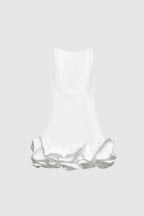 Women's Mini Dress Bubble Hem Elegant Structured Fit