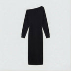 Women's Bodycon Midi Dress Asymmetric Sleeve Elegant Fit