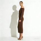 Women's Bodycon Midi Dress Asymmetric Sleeve Elegant Fit