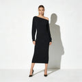 Women's Bodycon Midi Dress Asymmetric Sleeve Elegant Fit