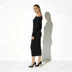 Women's Bodycon Midi Dress Asymmetric Sleeve Elegant Fit