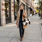 Women's Faux Fur Tote Bag Spacious Statement Shoulder Bag