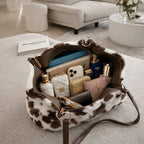 Women's Faux Fur Tote Bag Spacious Statement Shoulder Bag